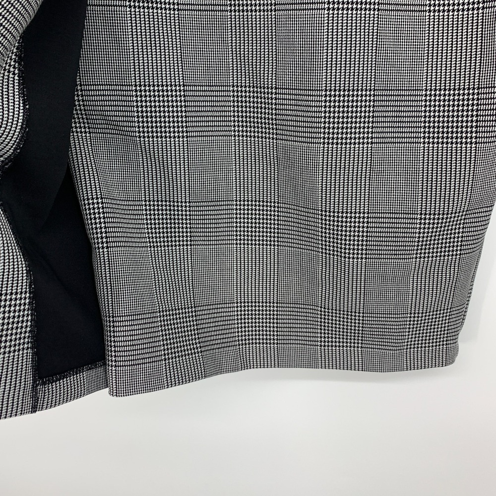 H&M Skirt Glen Plaid Pencil Straight Midi Tie High Waist Slit Womens Size 10 - Picture 6 of 12